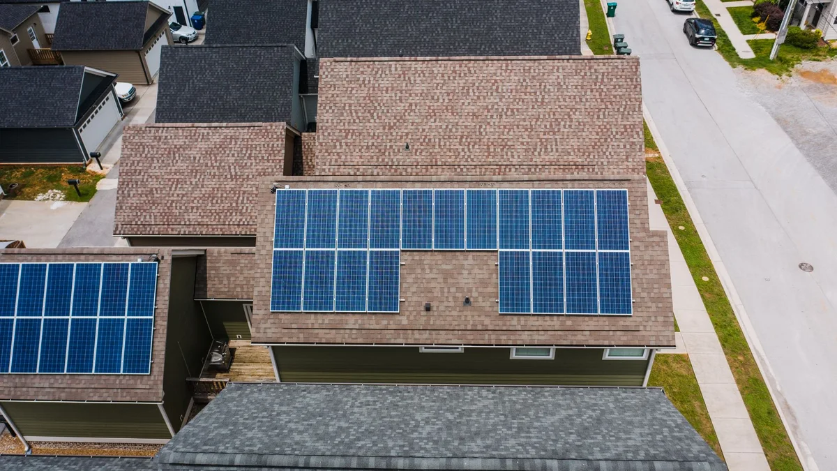 Solar panels installed on a residential roof